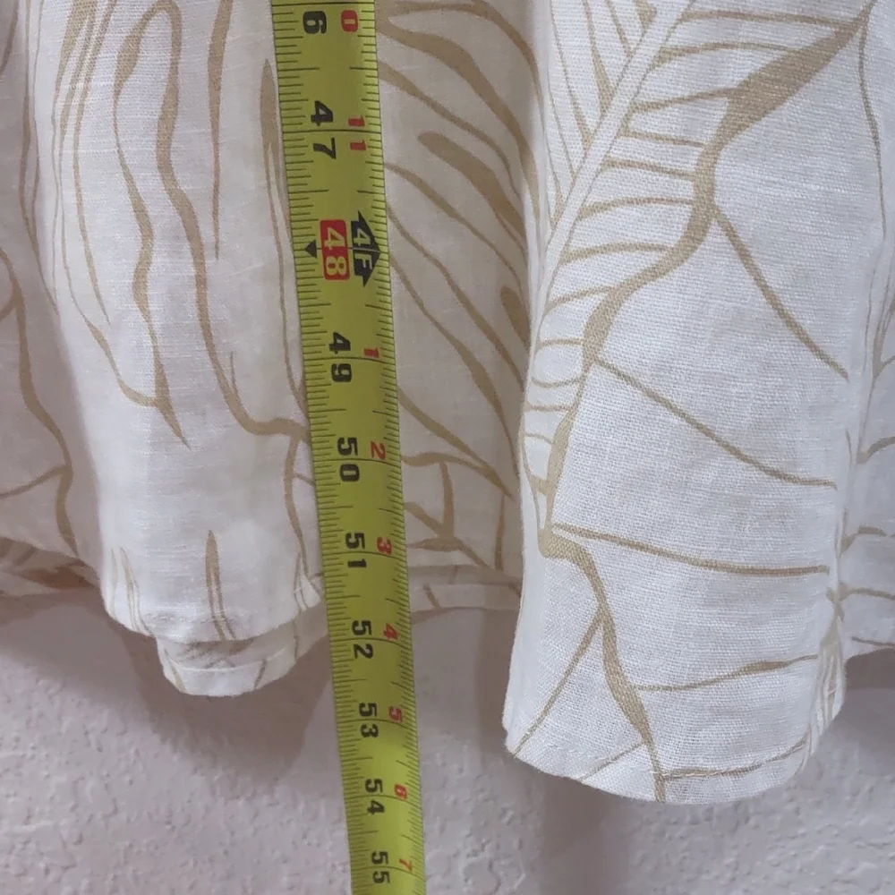 Magaschoni 100 Linen, Size 8 Elegant White Floral Dress - Picture 13 of 17